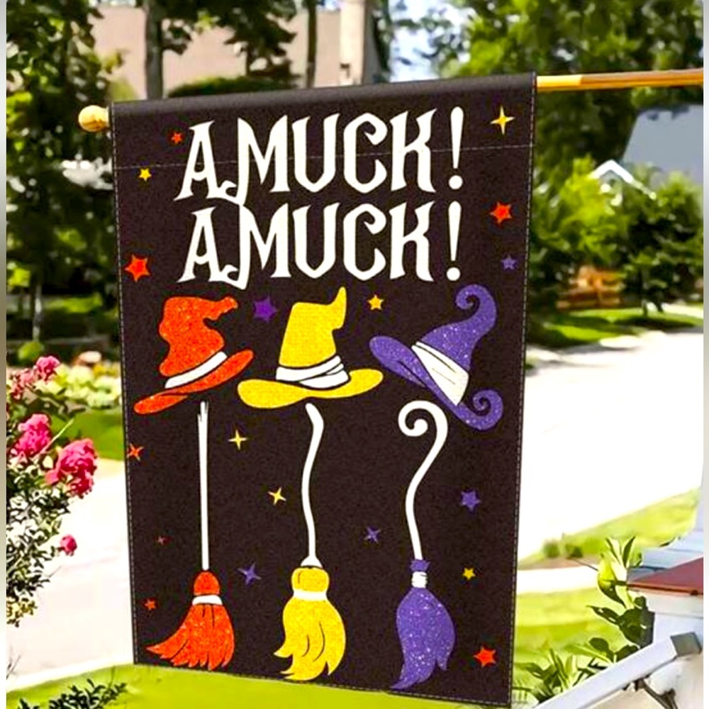 Hocus Pocus Themed Garden Flag